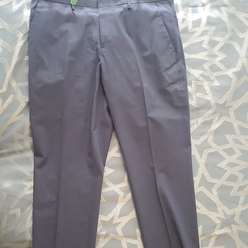 Express Men's Blue/Gray Suit Pants Slim